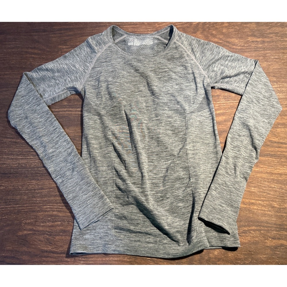 Victoria's Secret VSX Sport Long Sleeve Top Women's Size S Heathered Gray Logo